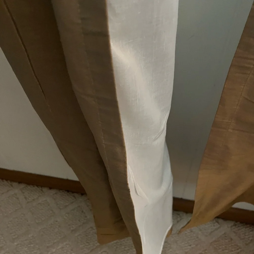 Nobel Excellence Lightweight Tan Curtain Panel Pair lined.